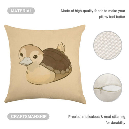 Avatar Turtle Duck Linen Throw Pillow Cover