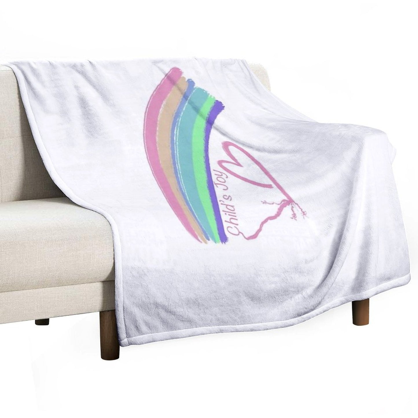 Child's Joy - Colorful Rainbow And Heart Throw Blanket