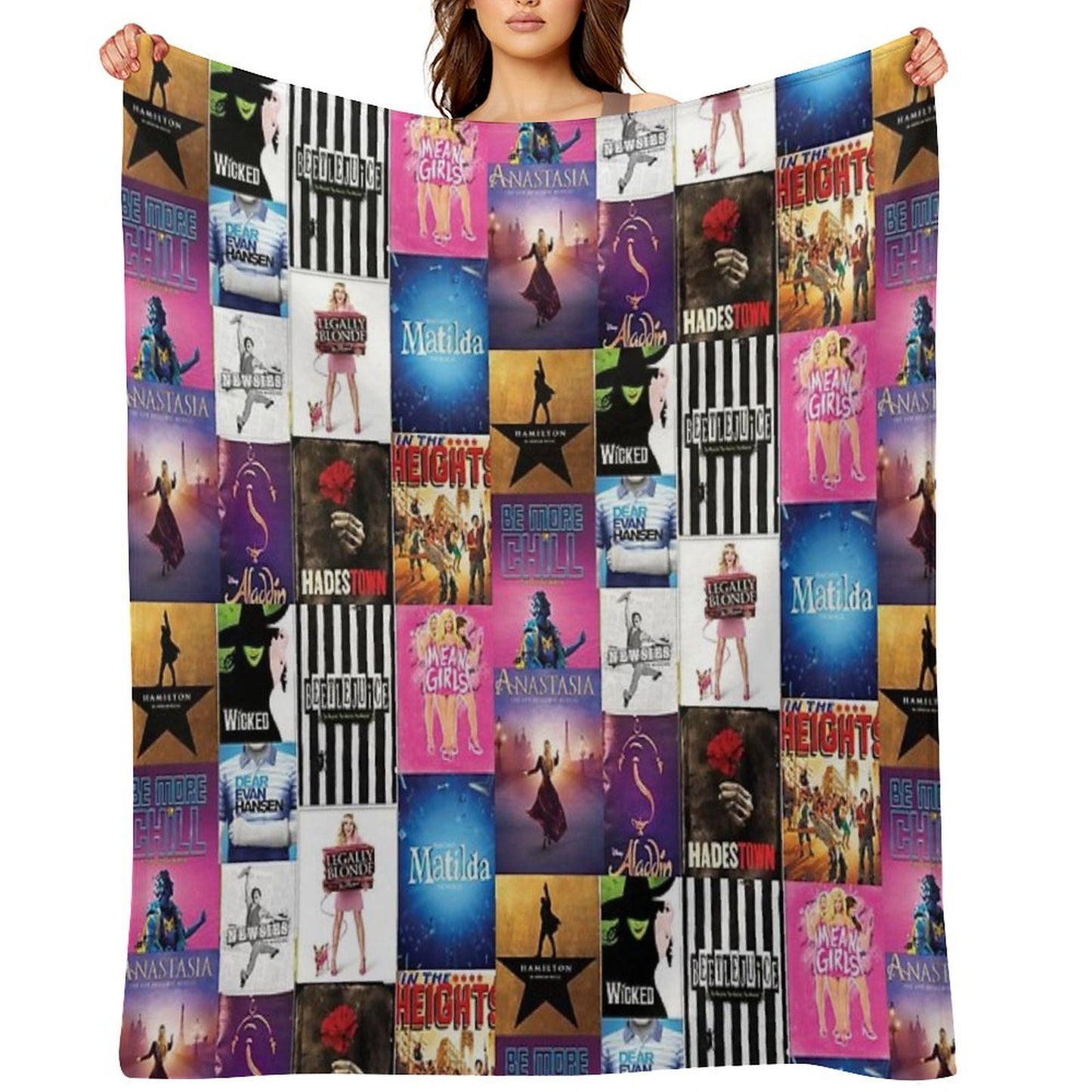 Musical Playbill Collage Throw Blanket