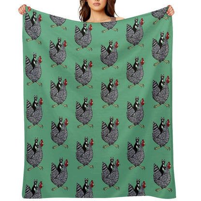 Cat Riding A Chicken Throw Blanket