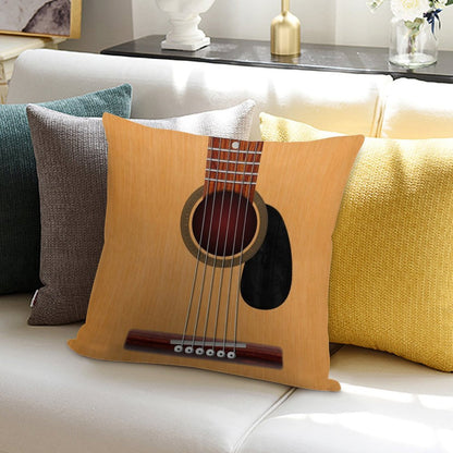 Acoustic Guitar Soft Washable Throw Pillow