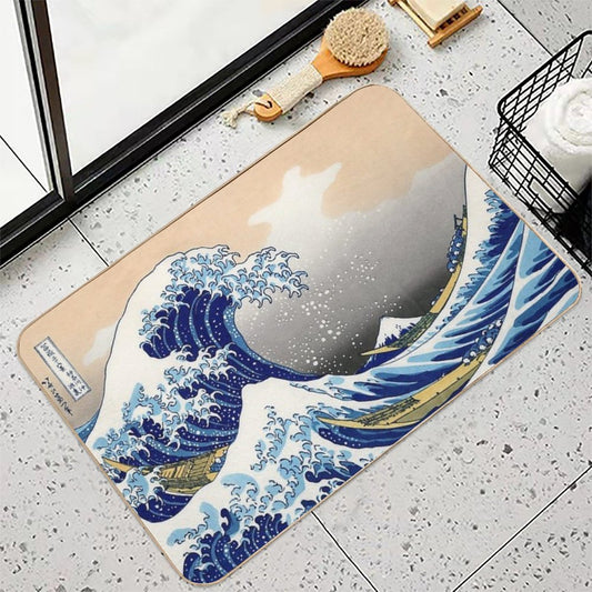 The Great Wave Off Kanagawa by Katsushika Hokusai Bath Mat