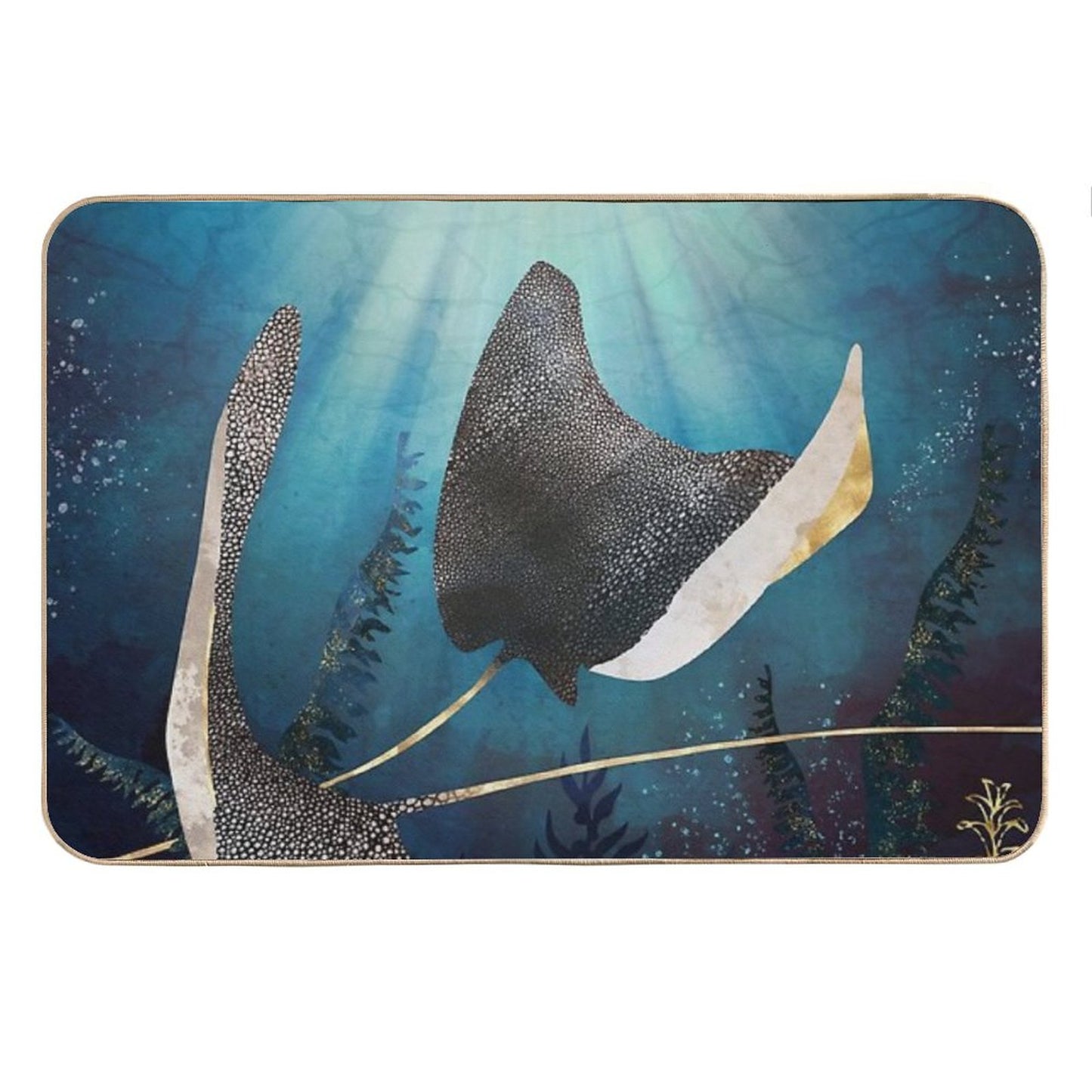 Metallic Stingray Bath Mat