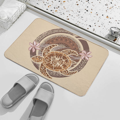 Vintage Circular Samoan Turtle Dive Bath Mat