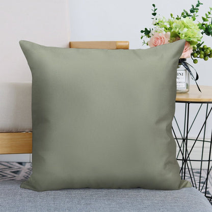 Desert Sage Grey Green Solid Color Linen Throw Pillow Cover