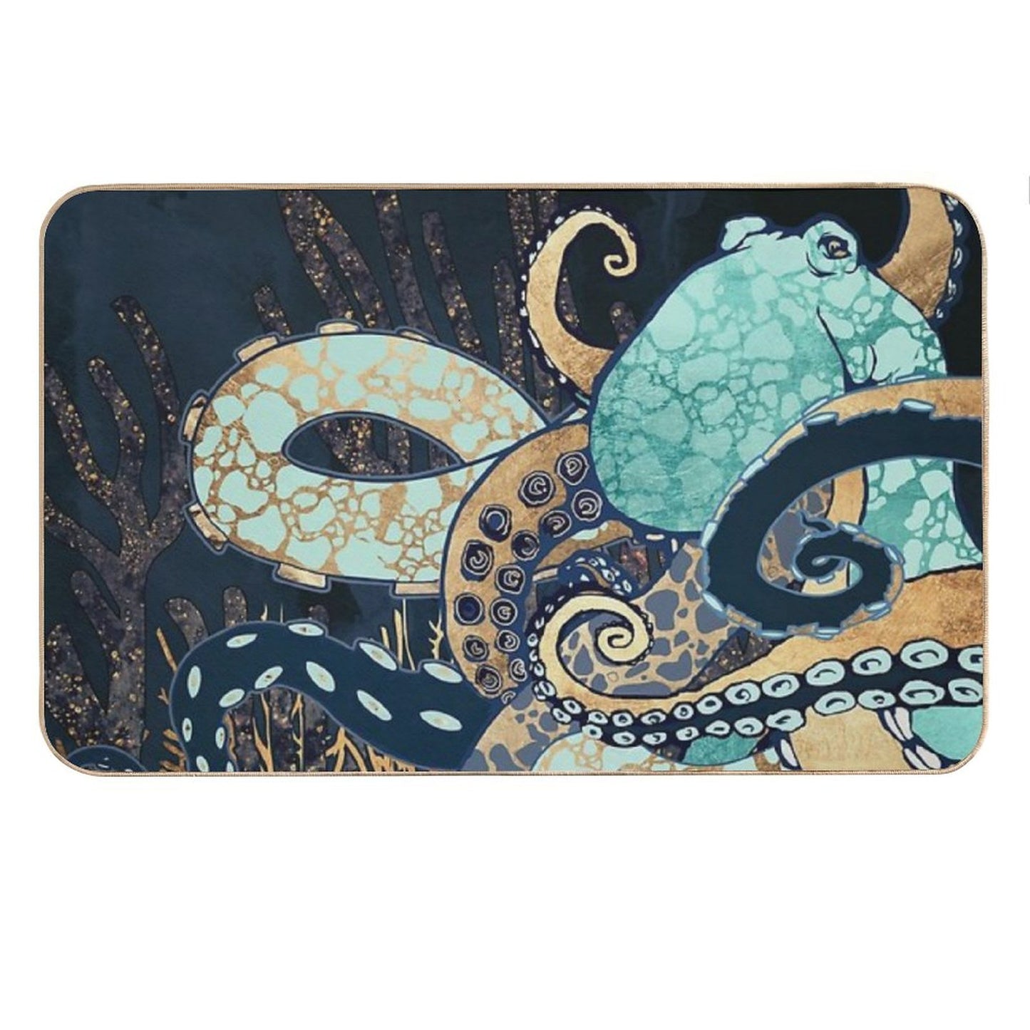 Metallic Octopus II Bath Mat