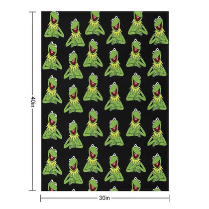 Kermit The Frog Pattern Throw Blanket