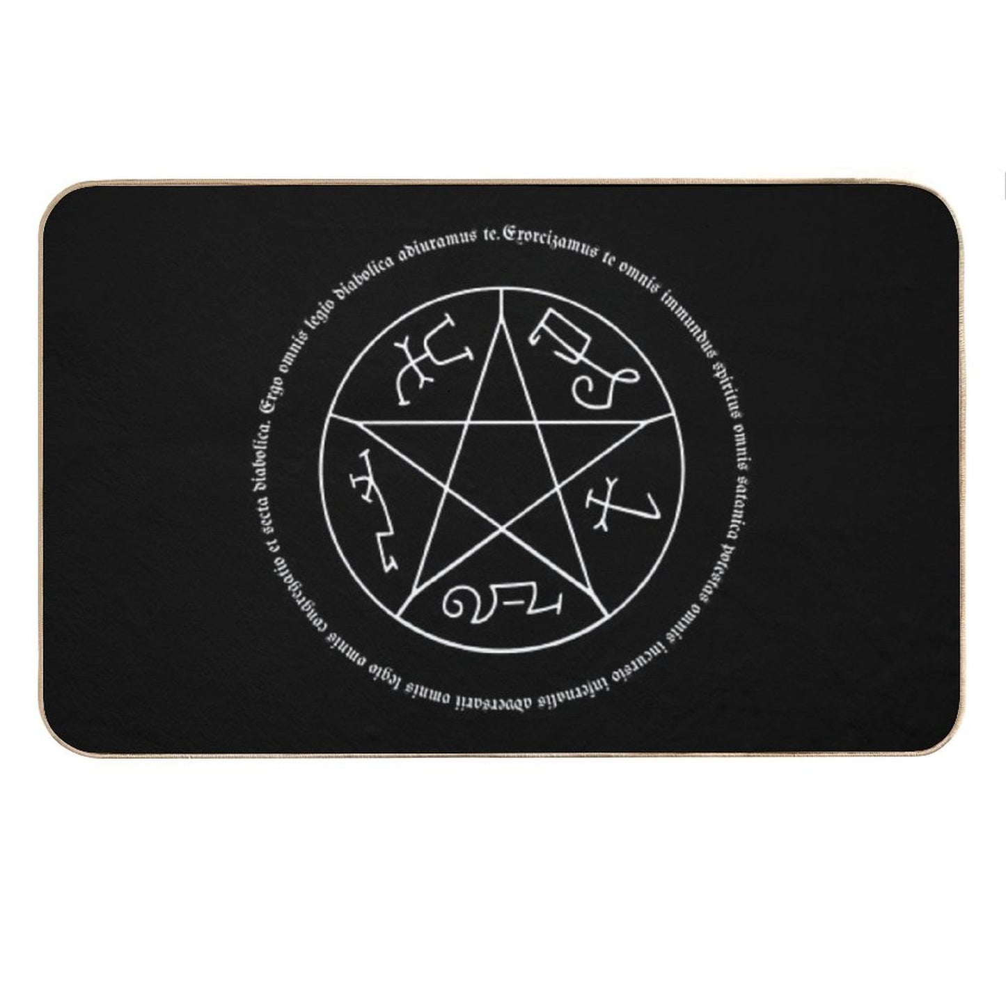 Devil's Trap with Exorcism Scripture Supernatural Quote Bath Mat