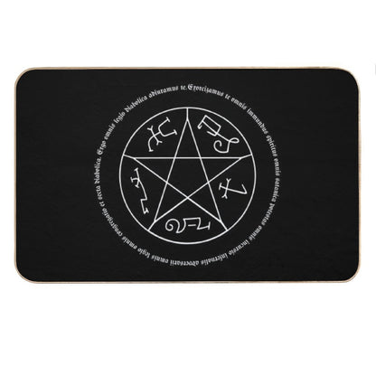 Devil's Trap with Exorcism Scripture Supernatural Quote Bath Mat