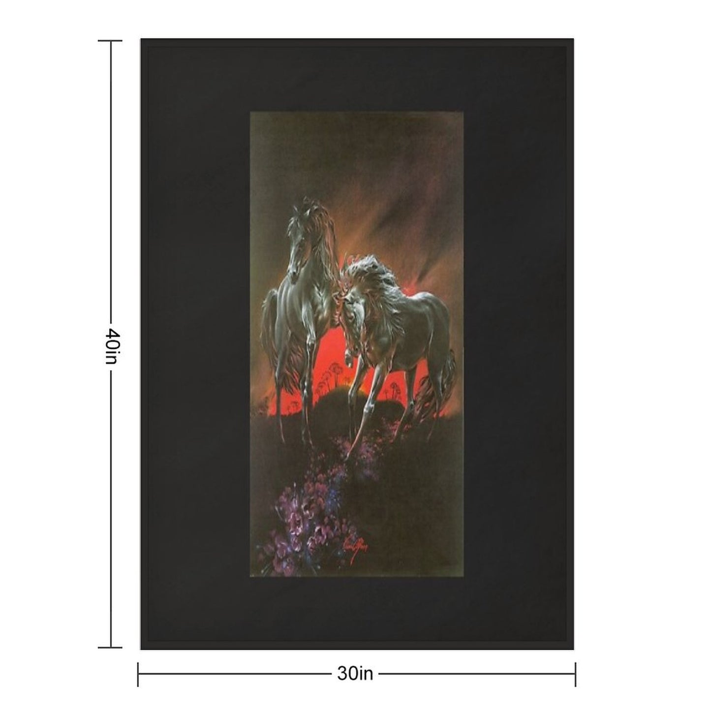 Dark Horses Throw Blanket