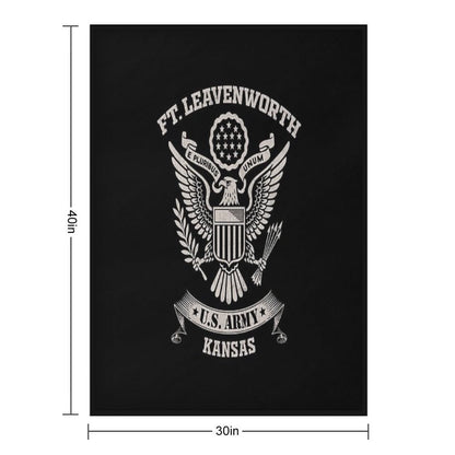 Fort Leavenworth Kansas US Army Base Tribute Throw Blanket