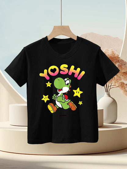 Nintendo Super Mario Yoshi Star Power Sprint Graphic Kids T-Shirt