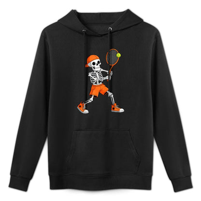 Funny Skeleton Play Tennis Halloween Costume Boys Men Kids Adjustable Hood Hoodie