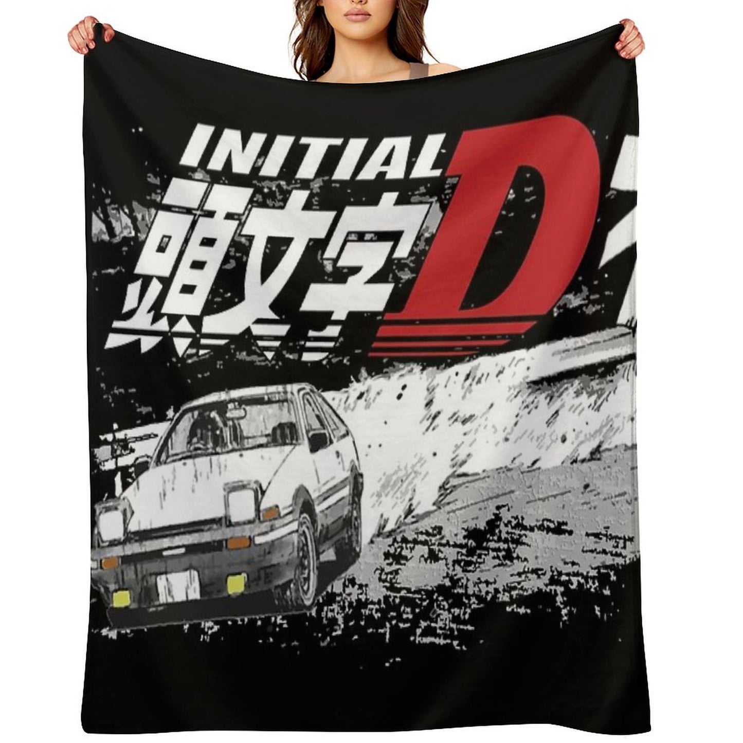 Initial D Deep Forest Drifting AE86 Takumi Raceway Throw Blanket