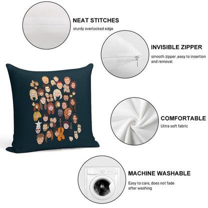 Icons of The Eurovision Song Contest Soft High-Density Material Throw Pillow