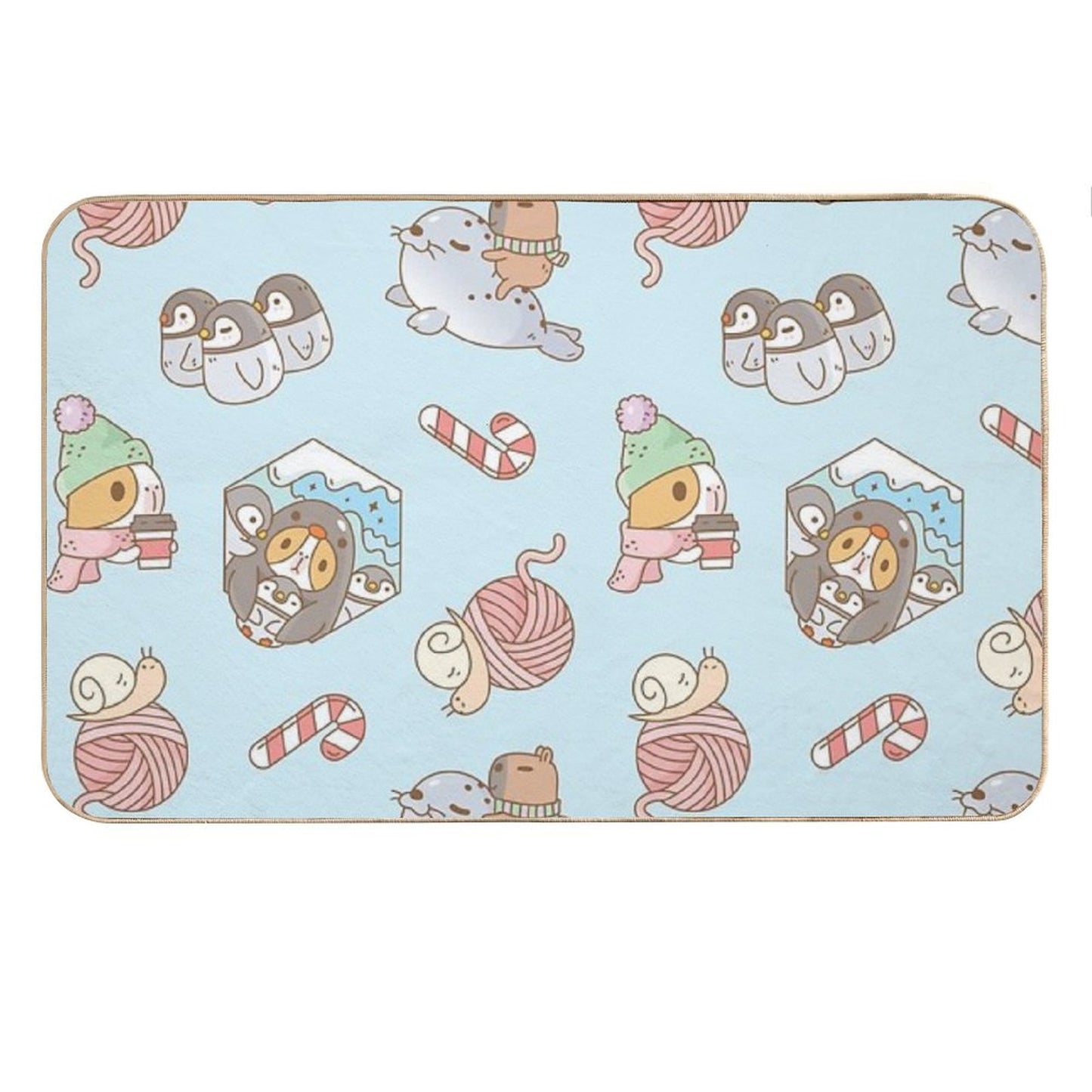 Bubu The Guinea Pig, South Pole Holiday Bath Mat