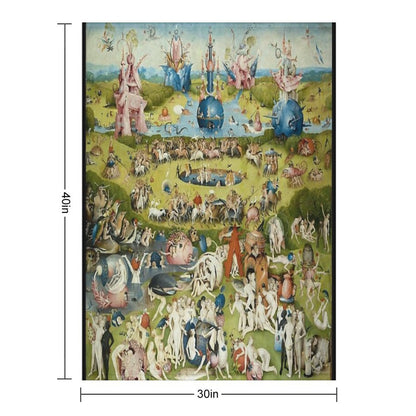 The Garden of Earthly Delights Full Image Throw Blanket