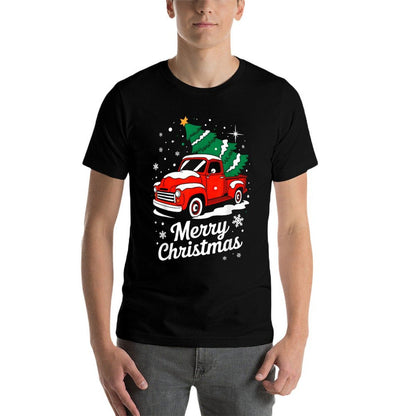 Merry Christmas Red Truck Family Matching Christmas Pajama  Versatile T-Shirt