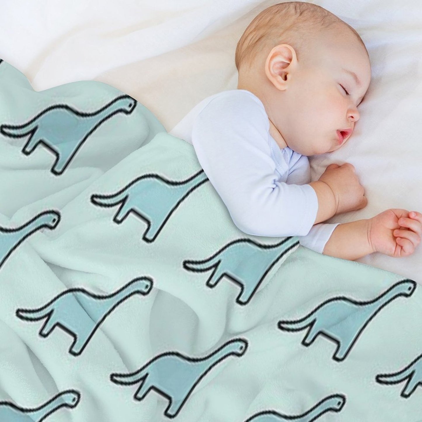 Brontosaurus Apatosaurus Brachiosaurus Blue Dinosaur Throw Blanket