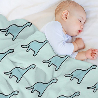 Brontosaurus Apatosaurus Brachiosaurus Blue Dinosaur Throw Blanket