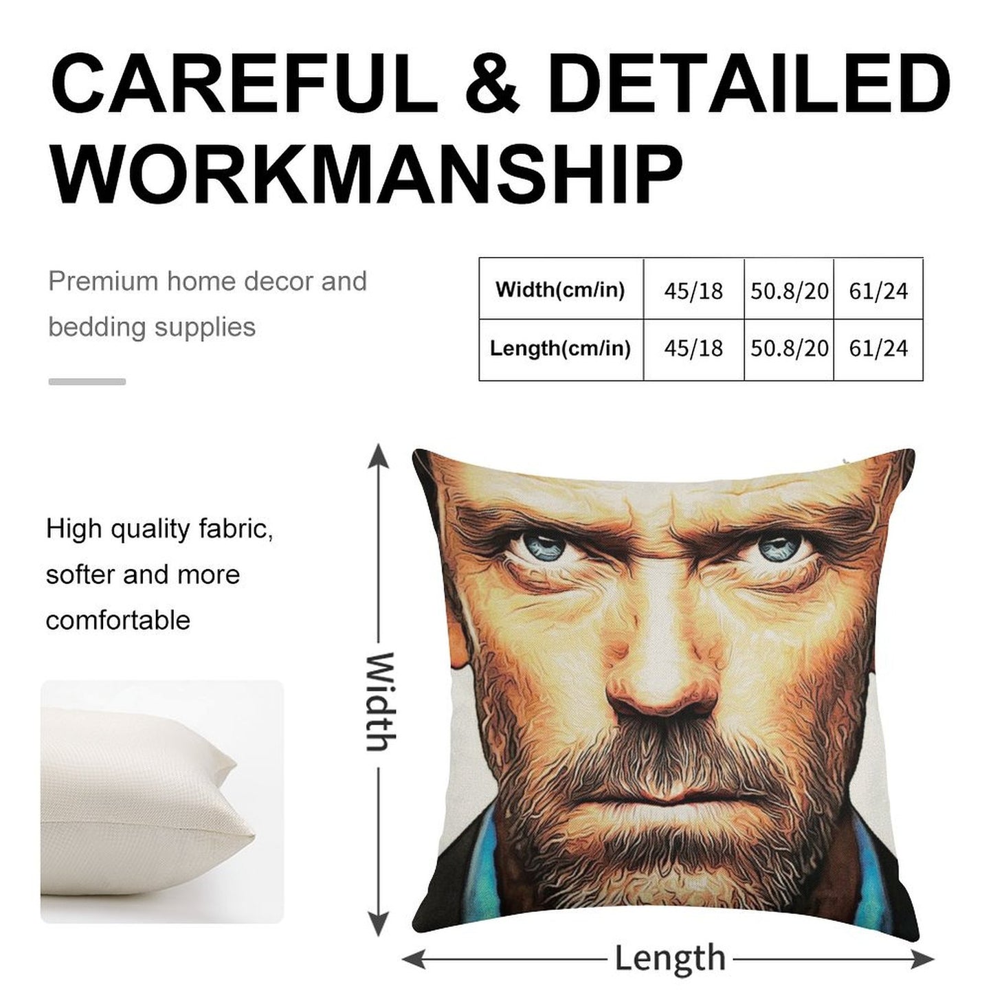 Dr. House Linen Throw Pillow Cover
