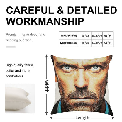 Dr. House Linen Throw Pillow Cover
