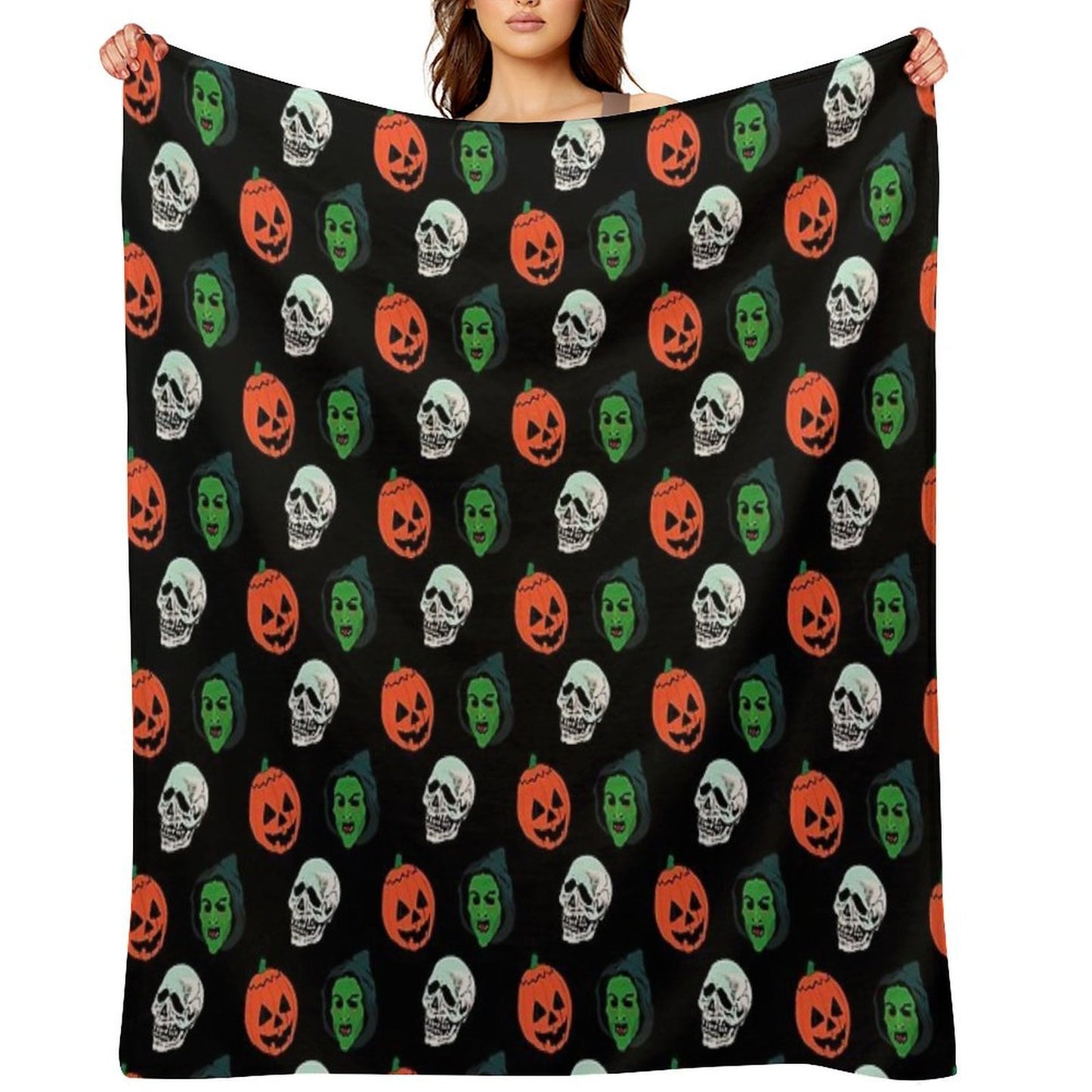 Silver Shamrock Mask Set Throw Blanket