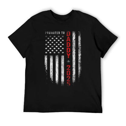Patriotic Mens Promoted To Daddy Est 2025 First Time Dad T-Shirt