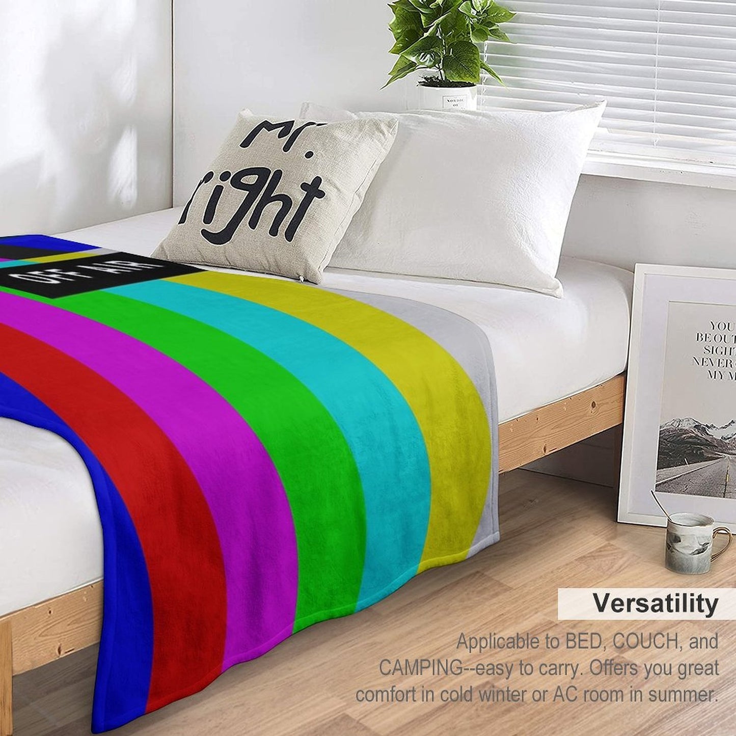 OFF AIR TV Test Pattern Throw Blanket