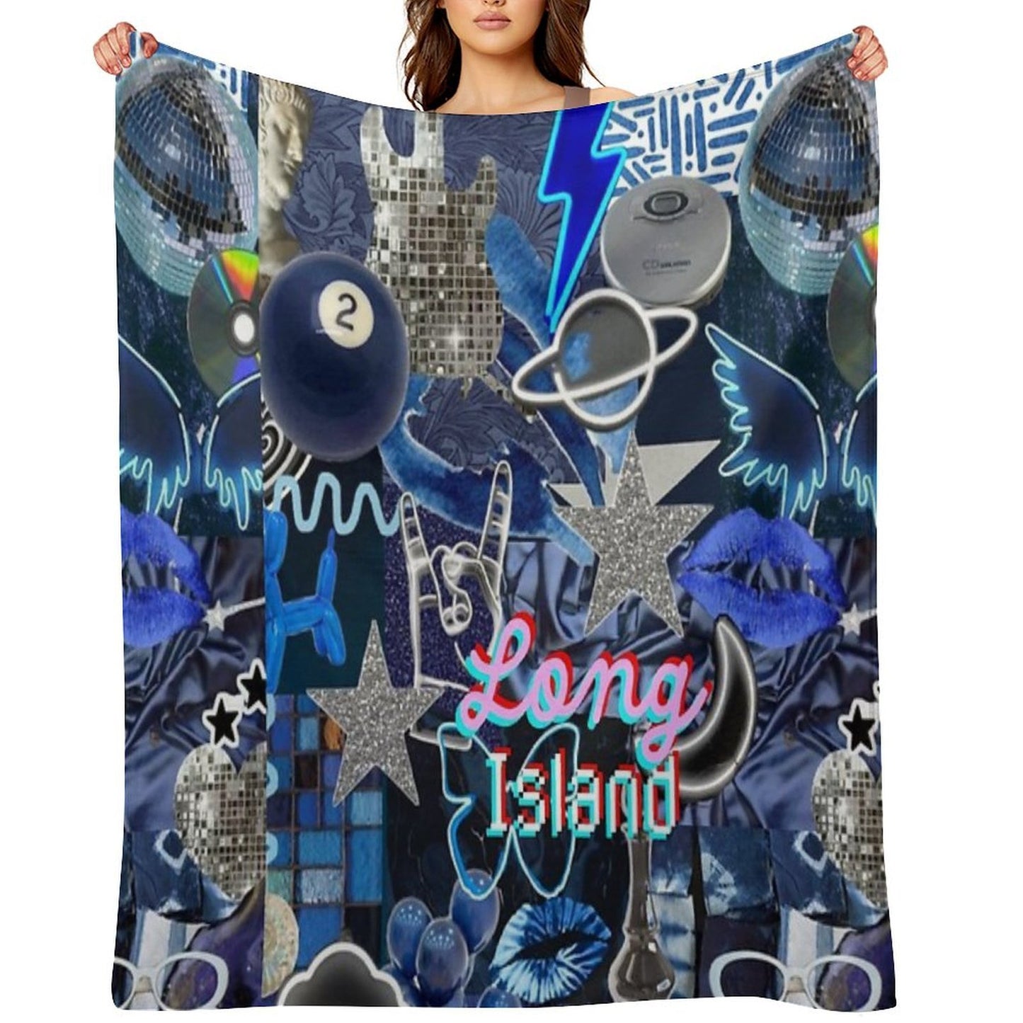 Long Island New York COLLAGE Throw Blanket
