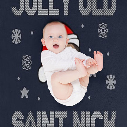 Jolly Old Saint Nick Nicolas Cage Christmas Throw Blanket