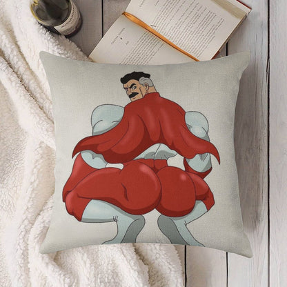 Invincible Think Mark Thicc Booty Omni Man Linen Throw Pillow Cover