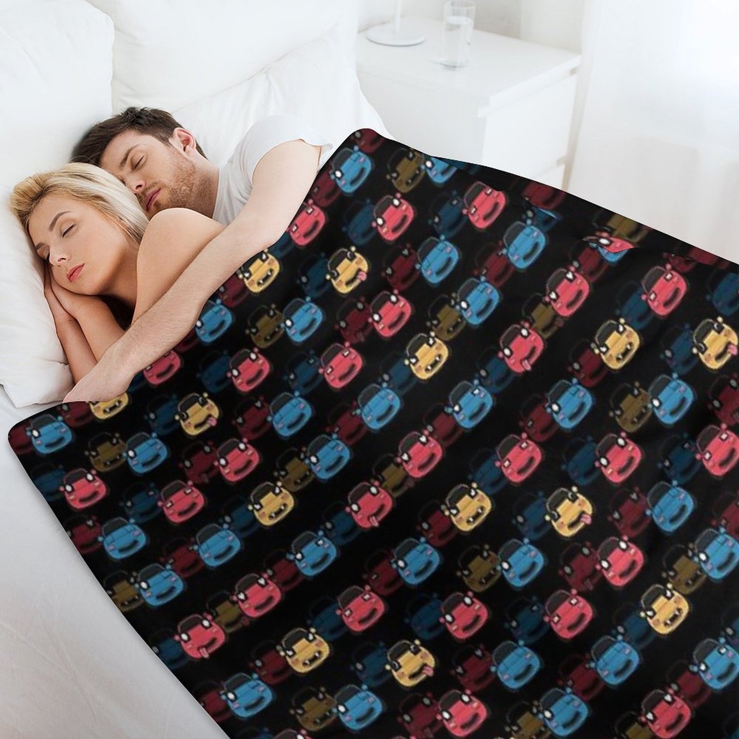 MIATA PATTERN BLACK Throw Blanket