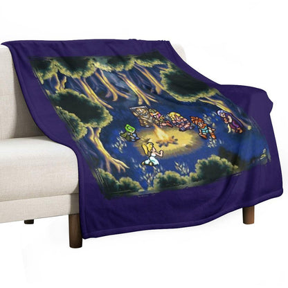 Chrono Trigger Camping Scene Throw Blanket
