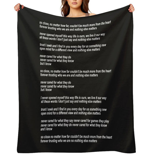 Metallica Nothing Else Matters Song Lyrics Throw Blanket