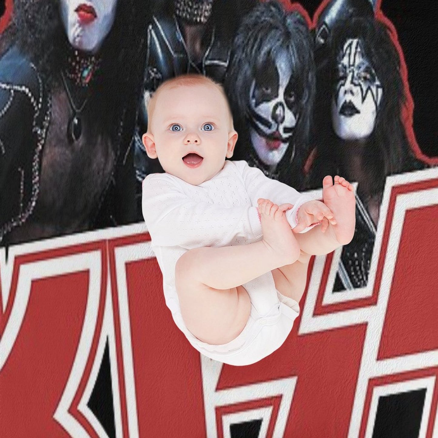 KISS Demon, Starchild, Spaceman And Catman Throw Blanket