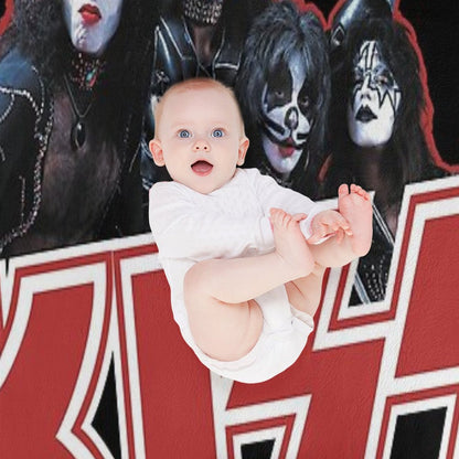 KISS Demon, Starchild, Spaceman And Catman Throw Blanket