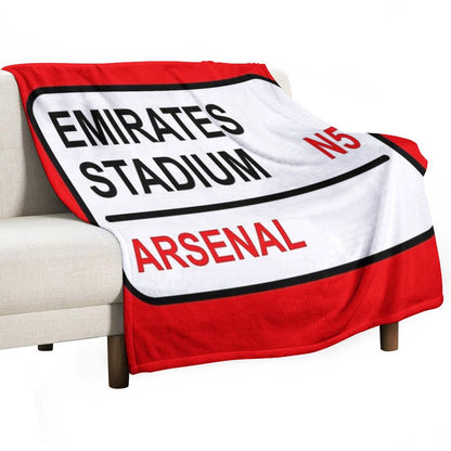 Emirates Stadium Football Sign Throw Blanket
