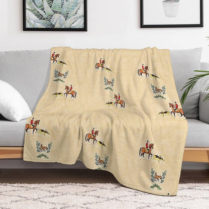 English Country Foxhunt Throw Blanket