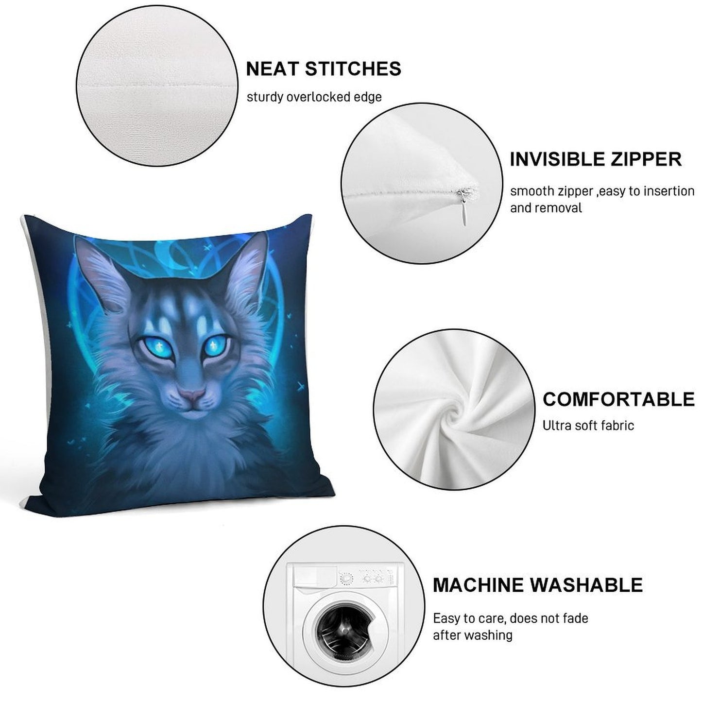 Warriors Jayfeather Soft Decorative Cover Throw Pillow