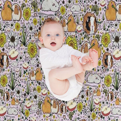 Guinea Pigs in Pink Throw Blanket