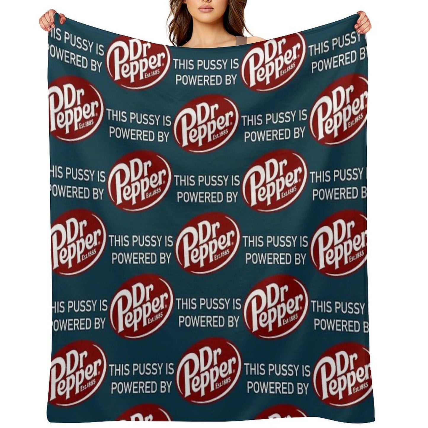 This Cat Is Powered By Dr Pepper Throw Blanket
