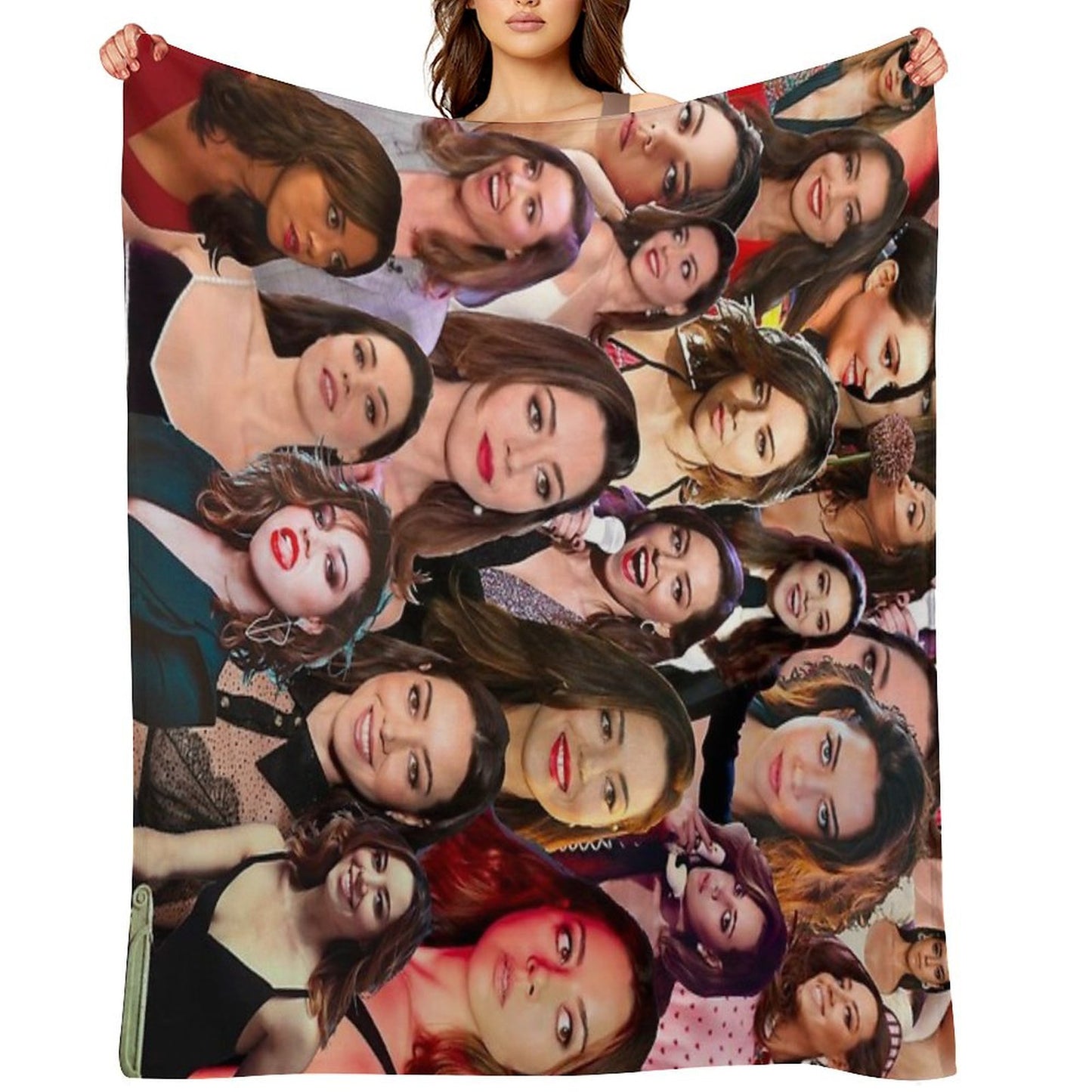 Aubrey Plaza Photo Collage Throw Blanket