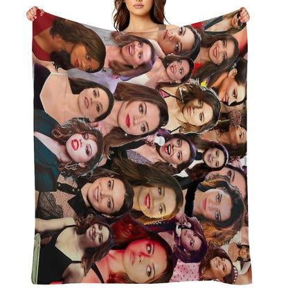 Aubrey Plaza Photo Collage Throw Blanket