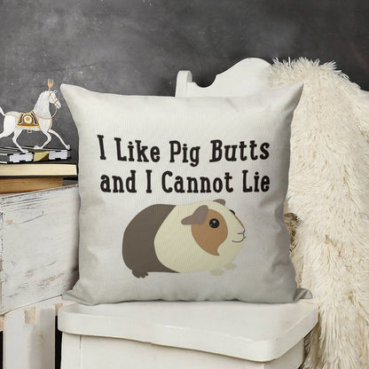 Guinea Pig Butts Linen Throw Pillow Cover