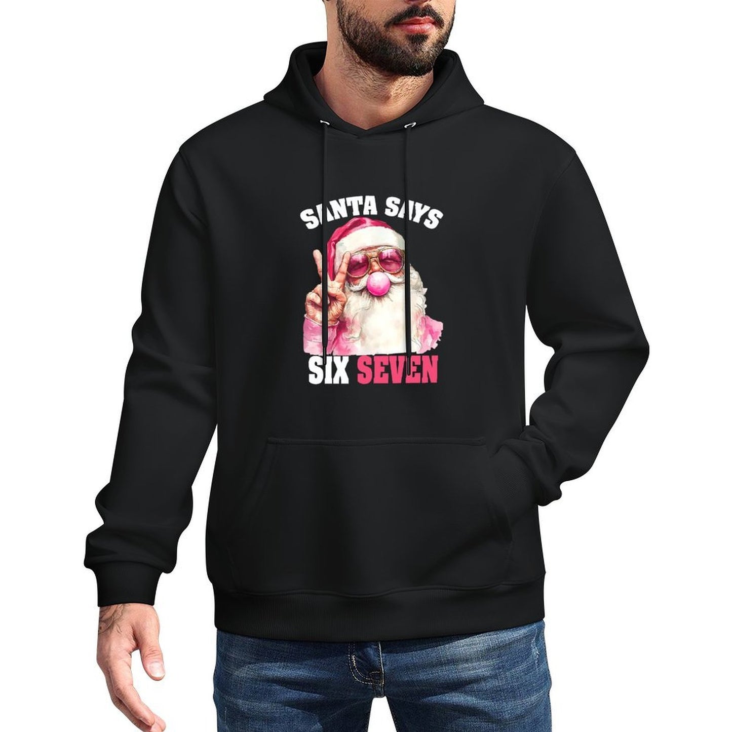 Funny Santa Says Six Seven Christmas 67 Meme Xmas Boys Girls Moisture-Wicking Hoodie