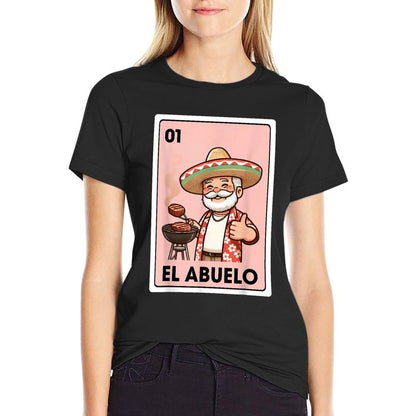 El Abuelo Grilling Grandpa Mexican Bingo Card T-Shirt