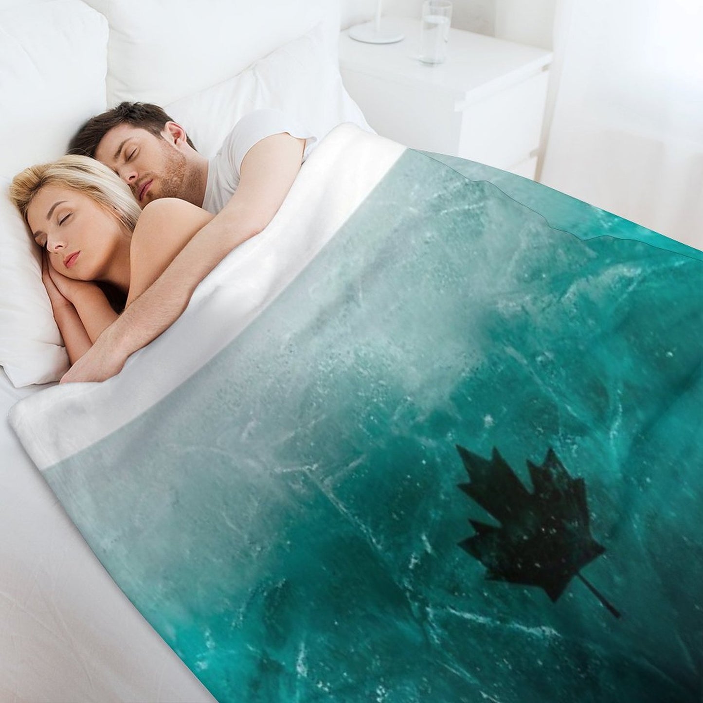Black Ice Design Throw Blanket