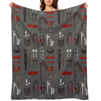 BDSM Erotic Fetish Toys Throw Blanket