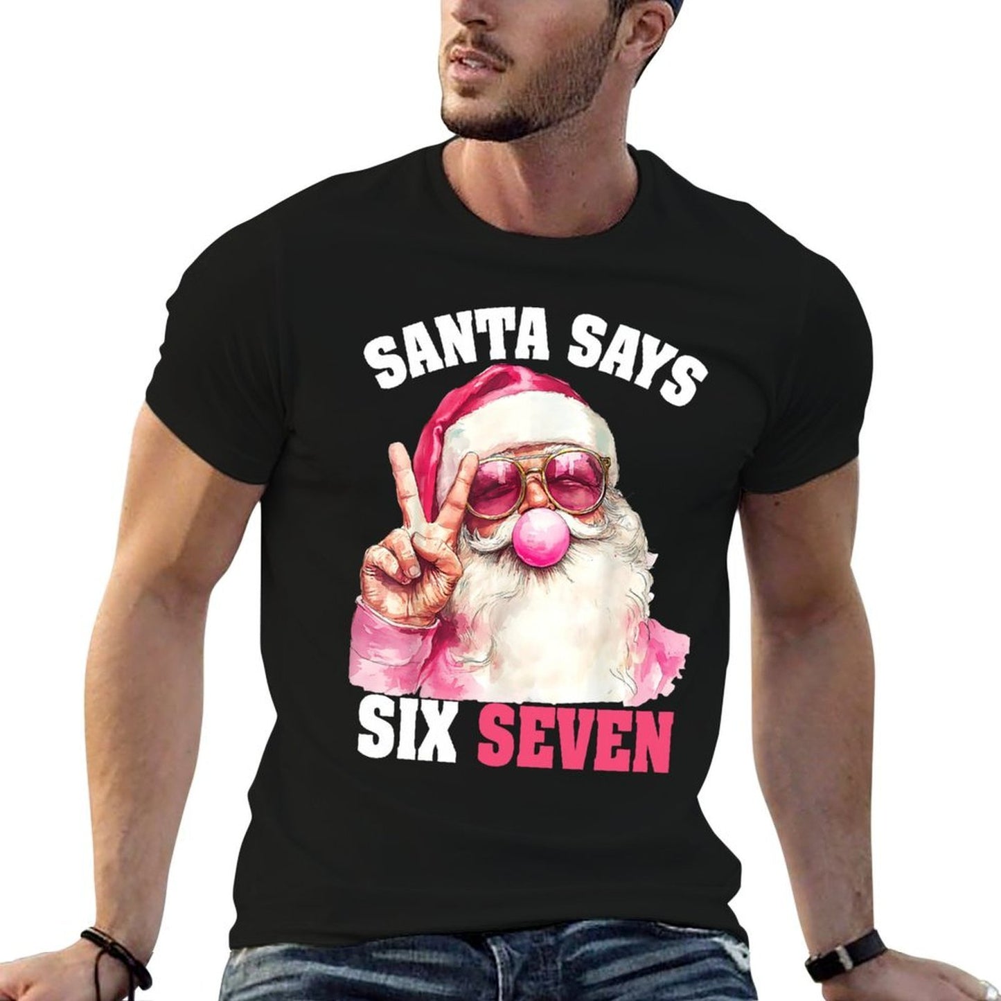 Funny Santa Says Six Seven Christmas 67 Meme Xmas Boys Girls  Moisture-wicking T-Shirt